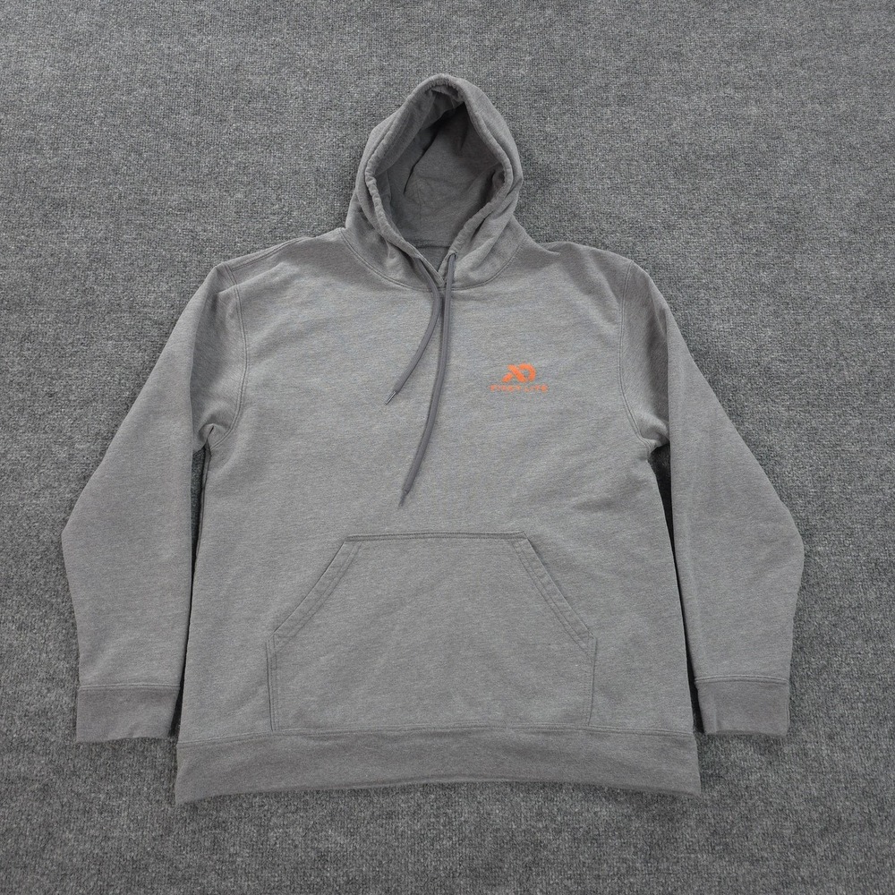 First Lite Hoodie Mens L Gray East V West Graphic Fleece Pullover Hunt Outdoors